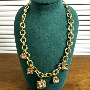 Elegant Gold Chain Necklace with Rhinestone Accents